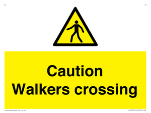 Caution walkers crossing